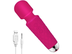 Mini Masajeador De Varita 20 Modos De Vibración Y 8 Velocidades De Vibración Que Se Pueden Cambiar Libremente Carga Usb Rosa Yemaesre