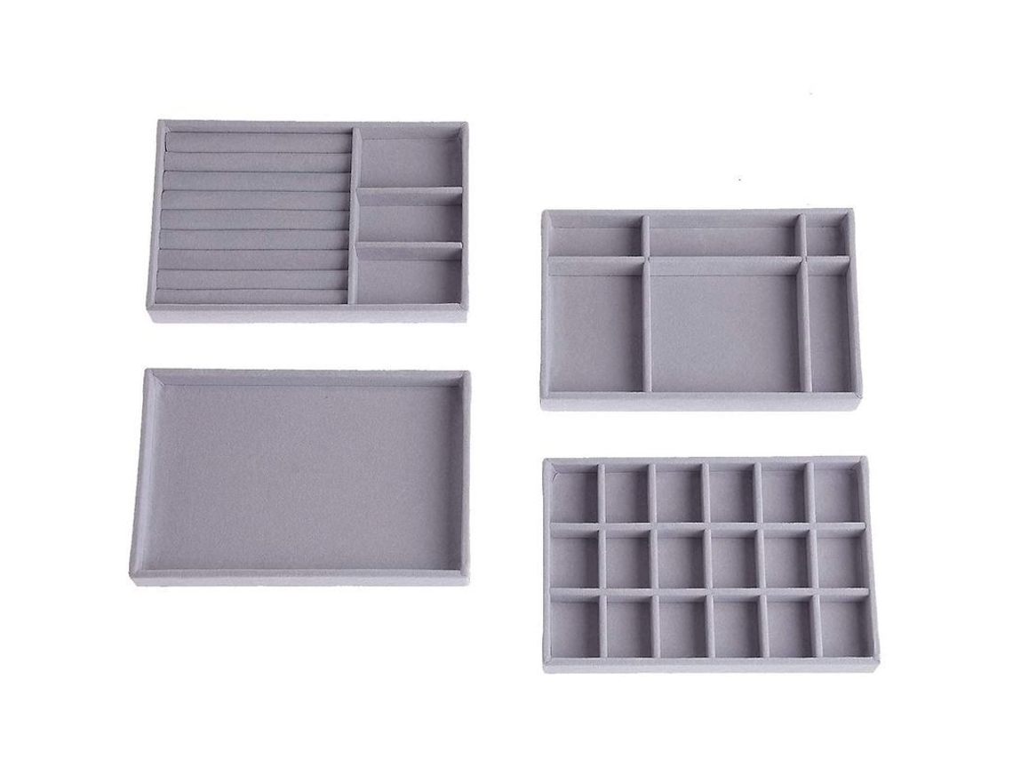 Bandeja Para Joyas De Terciopelo De Alta Calidad, Ideal Para El Almacenamiento Diario Con Compartimentos Extraíbles.