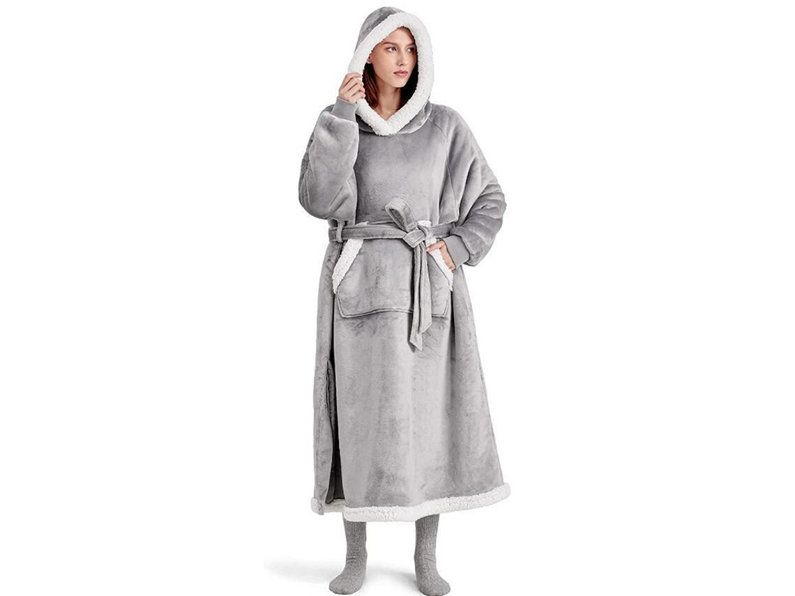 Manta Chrui Sudadera Sherpa Para Adultos, Talla Extra Grande (gris)