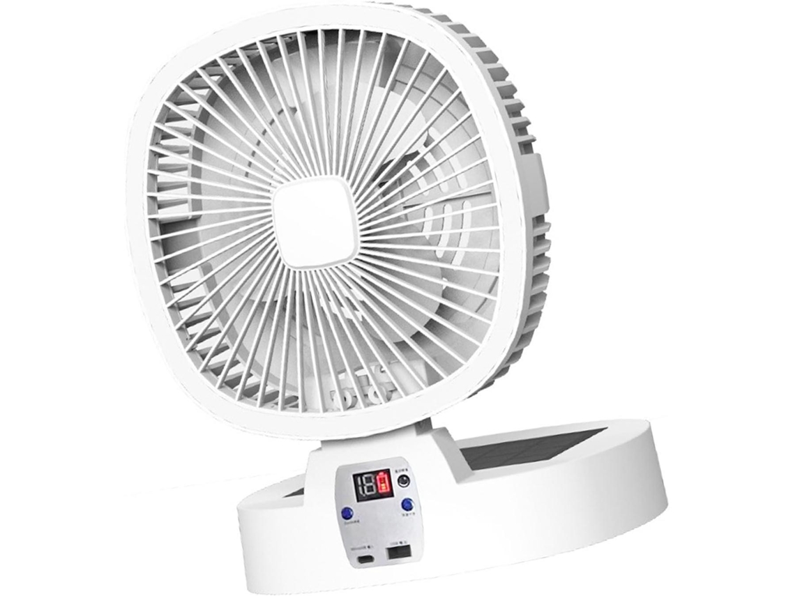 Ventilador Oscilante Con Batería De 5000 Mah Y Luz De Noche Led. Ideal Para El Enfriamiento En Interiores Y Exteriores