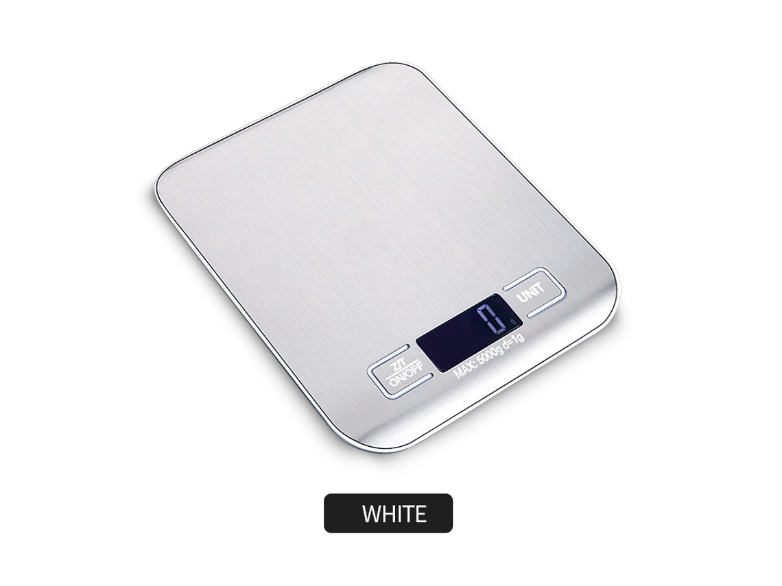 Balanza De Cocina Marca Kang - Balanza Electrónica De Acero Inoxidable - Resistente Al Agua Y A La Humedad - Blanca, 10 Kg