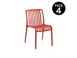 Pack 4 sillas de exterior Jamie Carmesí 58 x 80 x 46 cm