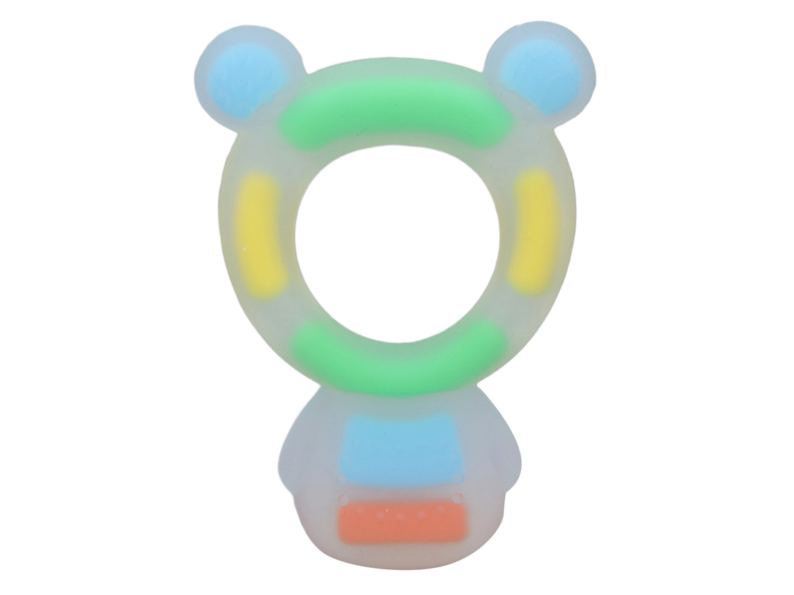 Chupete De Bebé Con Forma De Oso De Dibujos Animados, De Silicona Suave, Sin Bpa, Para La Dentición, De 0 A 6 Meses, Color Azul.