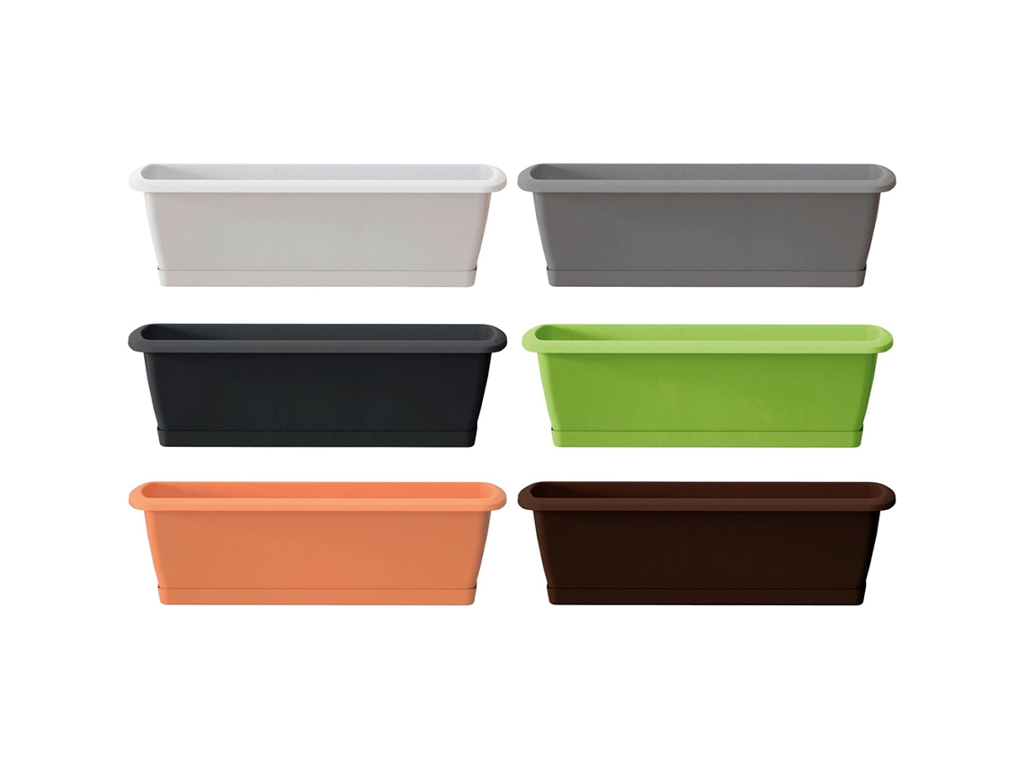 Maceta PROSPERPLAST Respana Set (Gris - 49 x 18.4 x 15 cm)