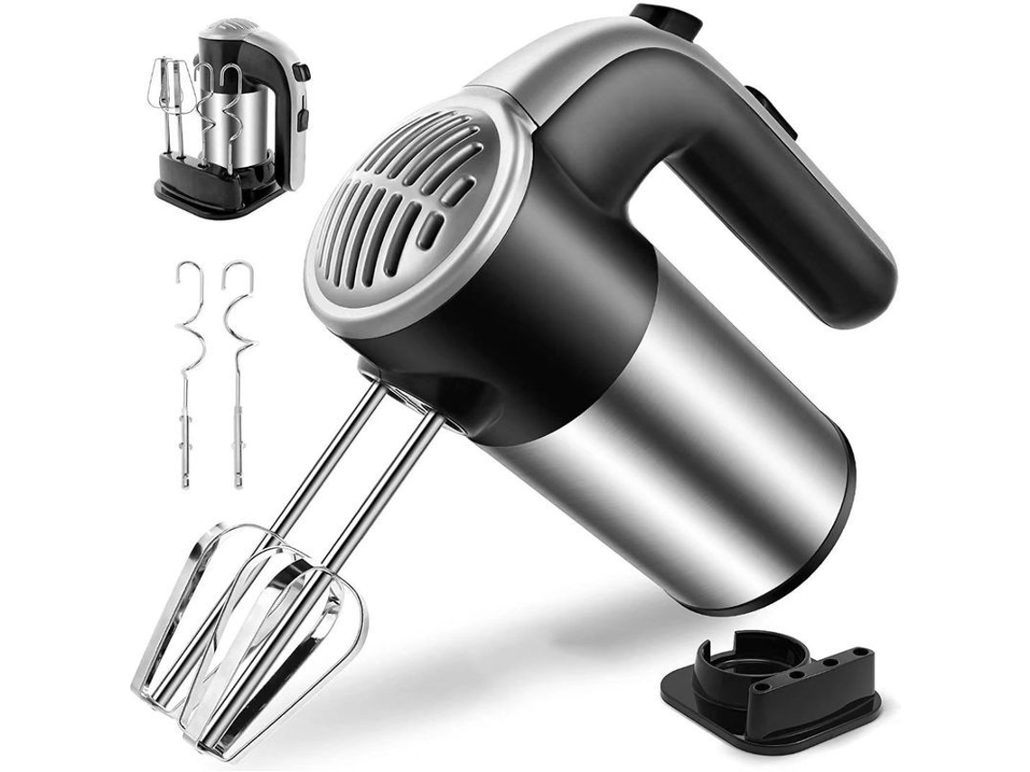 Batidora Eléctrica De Mano De 450 W Y 5 Velocidades Con 4 Accesorios Y Base De Almacenamiento.