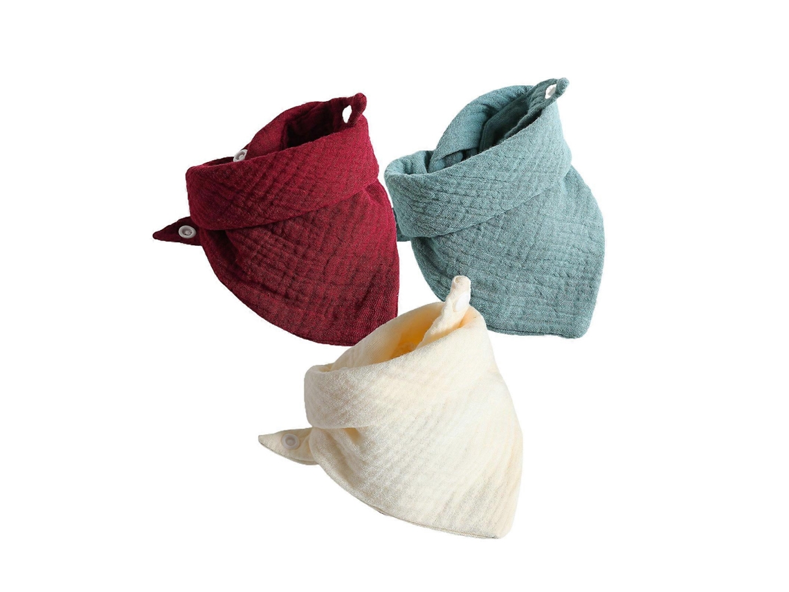 Juego de 3 baberos para bebé, toalla de saliva para toallitas triangulares, pañuelo y colchoneta suave para cuna (5 unidades)
