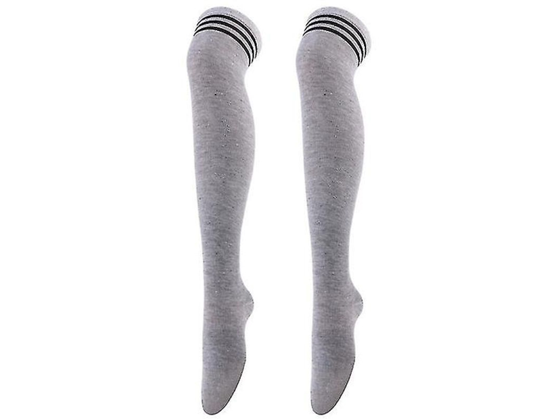 Medias de punto a rayas para mujer, hasta la rodilla, 60 cm de largo, poliéster, modelo 2026.
