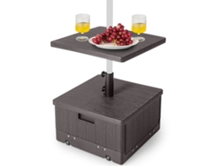 Base Sombrilla Con Ruedas Costway Soporte Para Sombrilla 3 En 1 (10 Kg - Hdpe - Marrón)