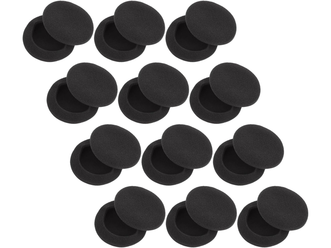 Almohadillas Redondas Elásticas Para Las Orejas, Paquete De 50 Unidades, Espuma Viscoelástica Negra.