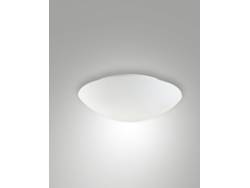 Lámpara De Techo Pandora Metal Y Vidrio Soplado Blanco Casquillo E27 60w Con Sensor Movimiento Integrado Ø30 Cm Diseño Moderno Interior