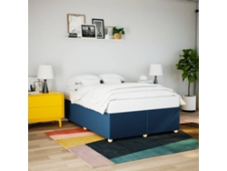 Cama Sin Colchón Tela Azul 160x200 Cm
