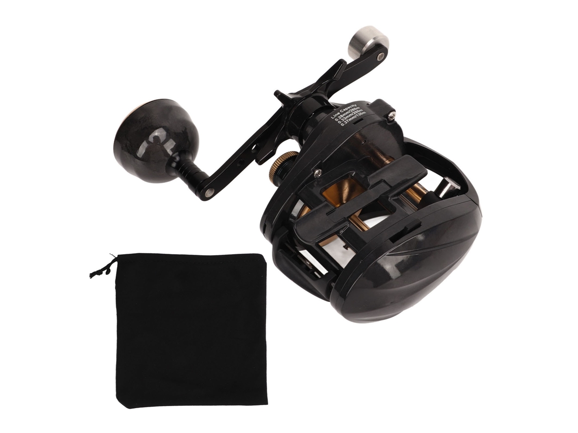 Carrete de baitcasting de carbono de bajo ruido, para diestros.