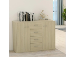 Aparador De Madera Contrachapada Color Roble Sonoma 88x30x65 Cm