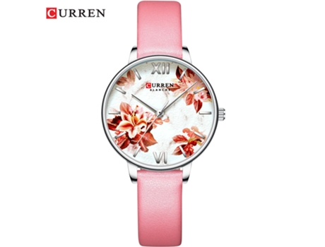 Relojes de Mujer Relojes clásicos de Moda para Mujer Correa de Cuero Genuino Elegante Reloj Resistente al Agua para Mujer-Concha Blanca Rosa LUUCOZK