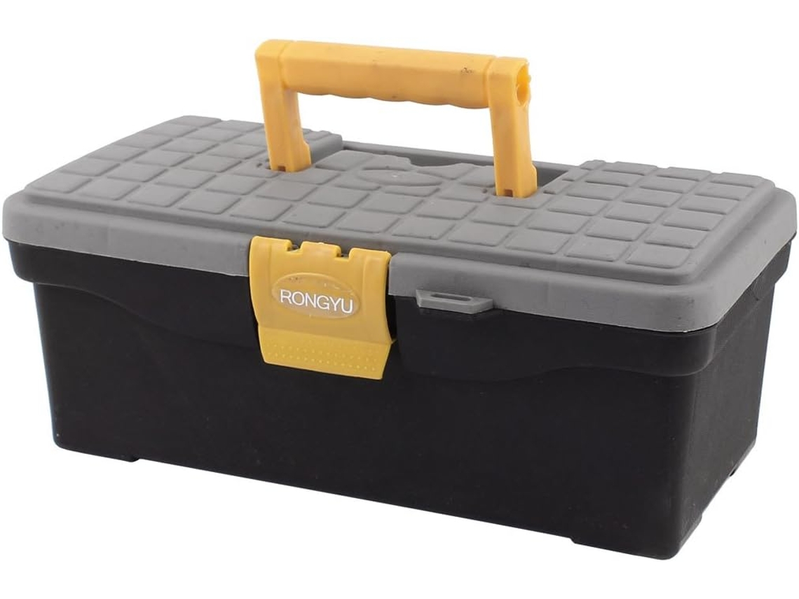 Caja De Almacenamiento De Herramientas De Plástico De Doble Capa Con Un Cierre.