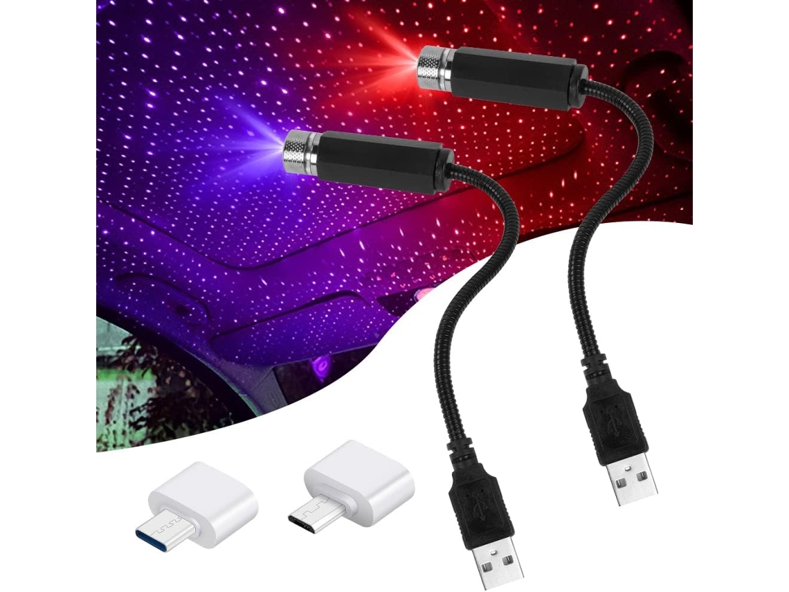 Luz Ambiente Led, Projetor De Teto Automotivo Com Efeito Céu Estrelado E Duas Portas Usb