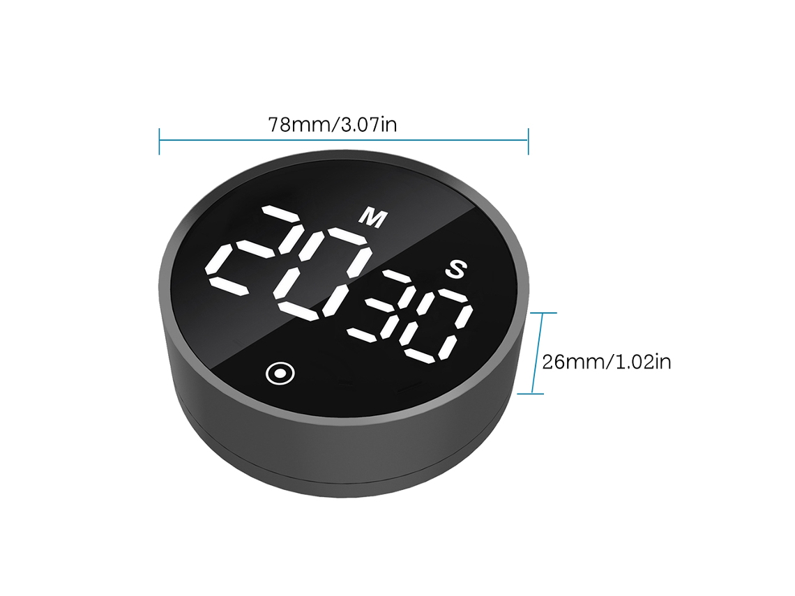 Temporizador De Cocina Digital Con Cuenta Regresiva Y Temporizador De Cuenta Regresiva, Led Ajustable, Magnético