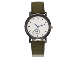 Reloj De Pulsera De Cuarzo Para Mujer Vansvar Con Correa De Piel Sintética, Estilo Casual Verde.