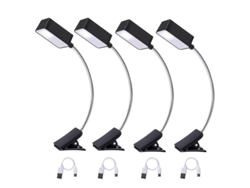4 Paquetes Luz Lectura Yizhood Clip Recargable Cuidado Ojos Negro