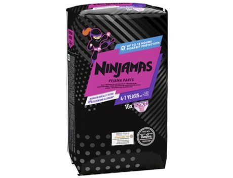 Ninjamas Ropa Interior Absorbente Niña 4-7 Años 17-30 kg 10 Unidades PAMPERS