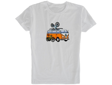 Camiseta de Hombre para Cicling KRUSKIS Hippie Van Mtb Blanco (M)