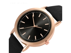 Reloj Unisex De Moda Para Hombre Y Mujer, Analógico De Cuarzo, Correa De Pu Negra.