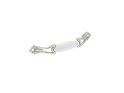 Tirador Para Muebles De Zamac Y Porcelana Distancia Entre Centros 128mm Plateado Nottingham Paquete De 6