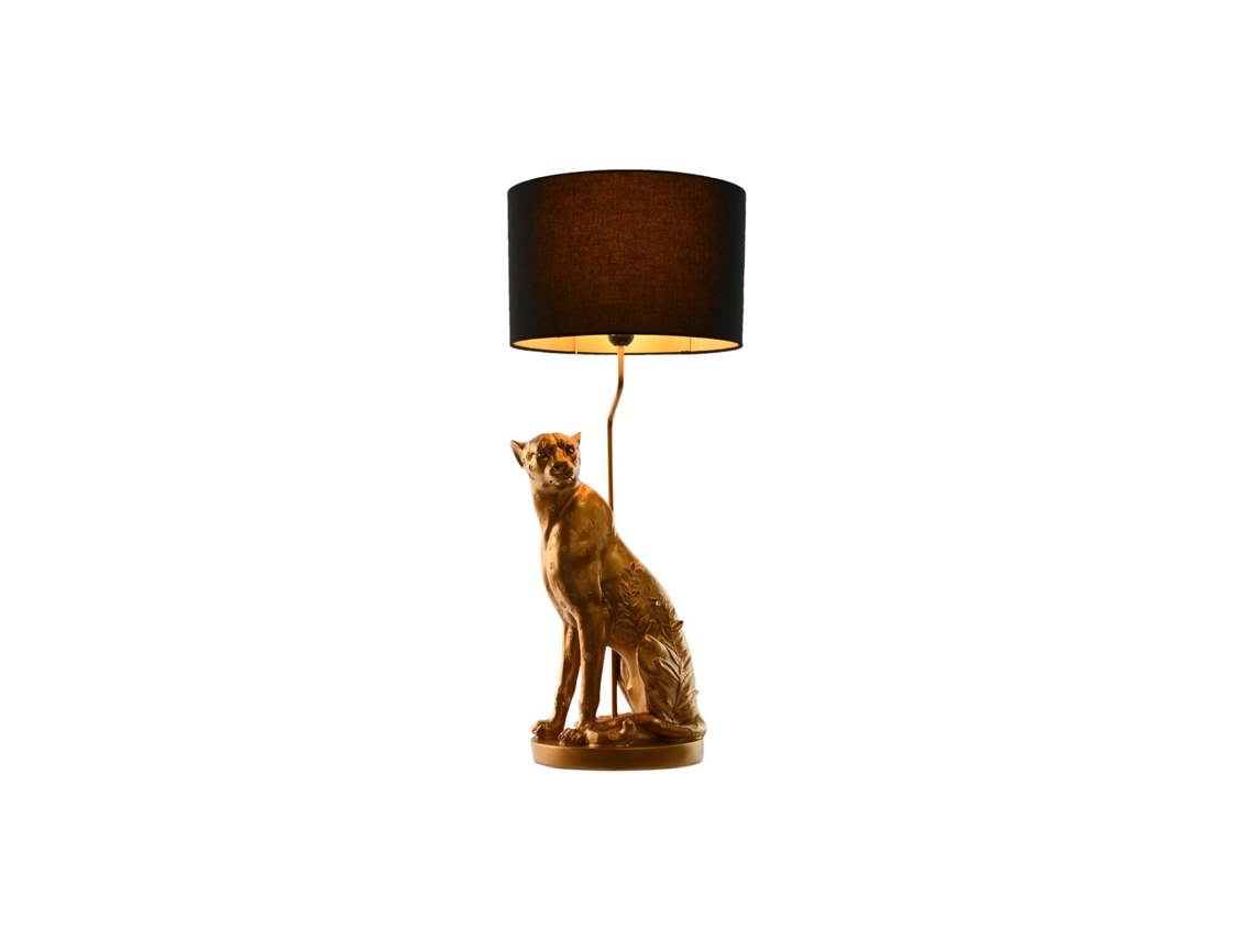 Lampara Sobremesa Resina Leopardo 33x33x78,5cm