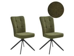 Sillas de vacuno con función de rotación de 360° BELIANI Ryan de Bouclé Verde (51x69x91 cm)