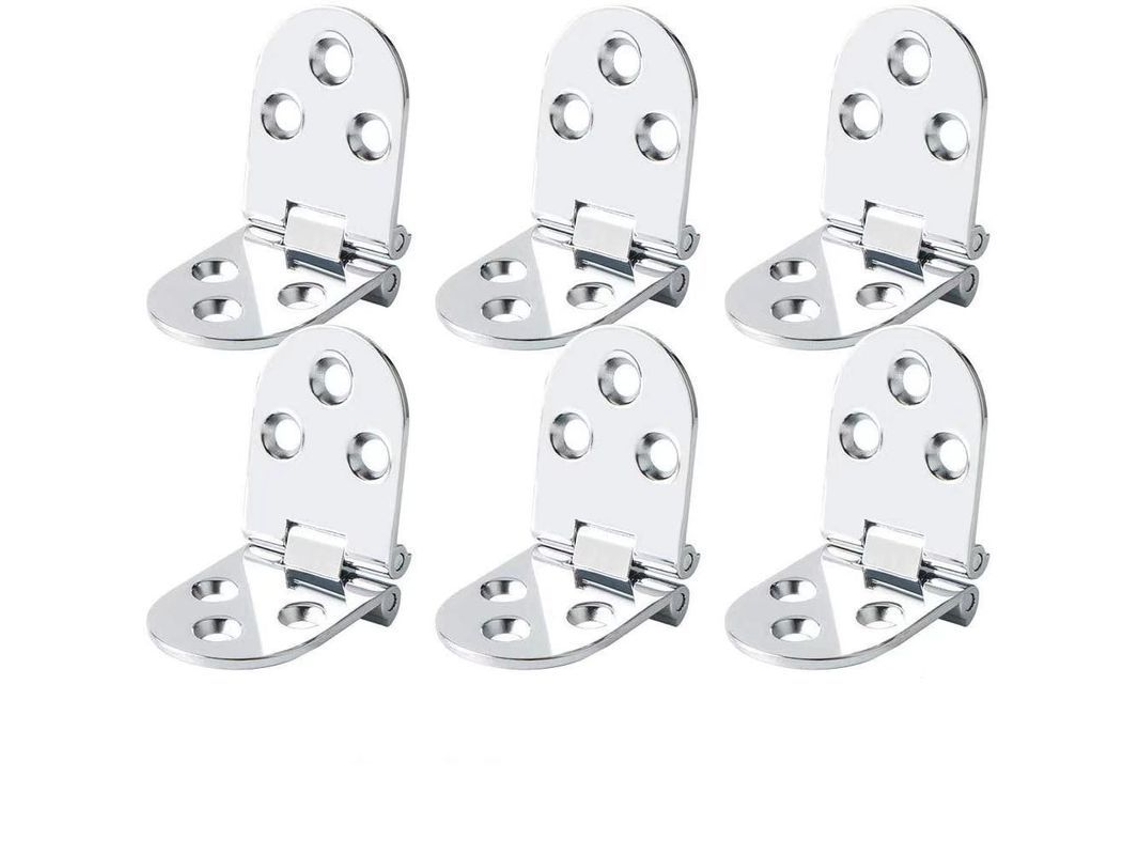 6 Bisagras Plana Plegable Puerta Armario Mesa, Aleación Zinc 80x30mm, Incluye Tornillos, Plata