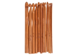 MEOIRUERY 12pcs Ganchos de Crochet de Bambú Carbonizado con Mango Ergonómico y Tamaños Reconocibles
