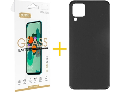Kit Funda + Protector de Pantalla Huawei P40 Lite ACCETEL Cristal Templado 6922 Negro
