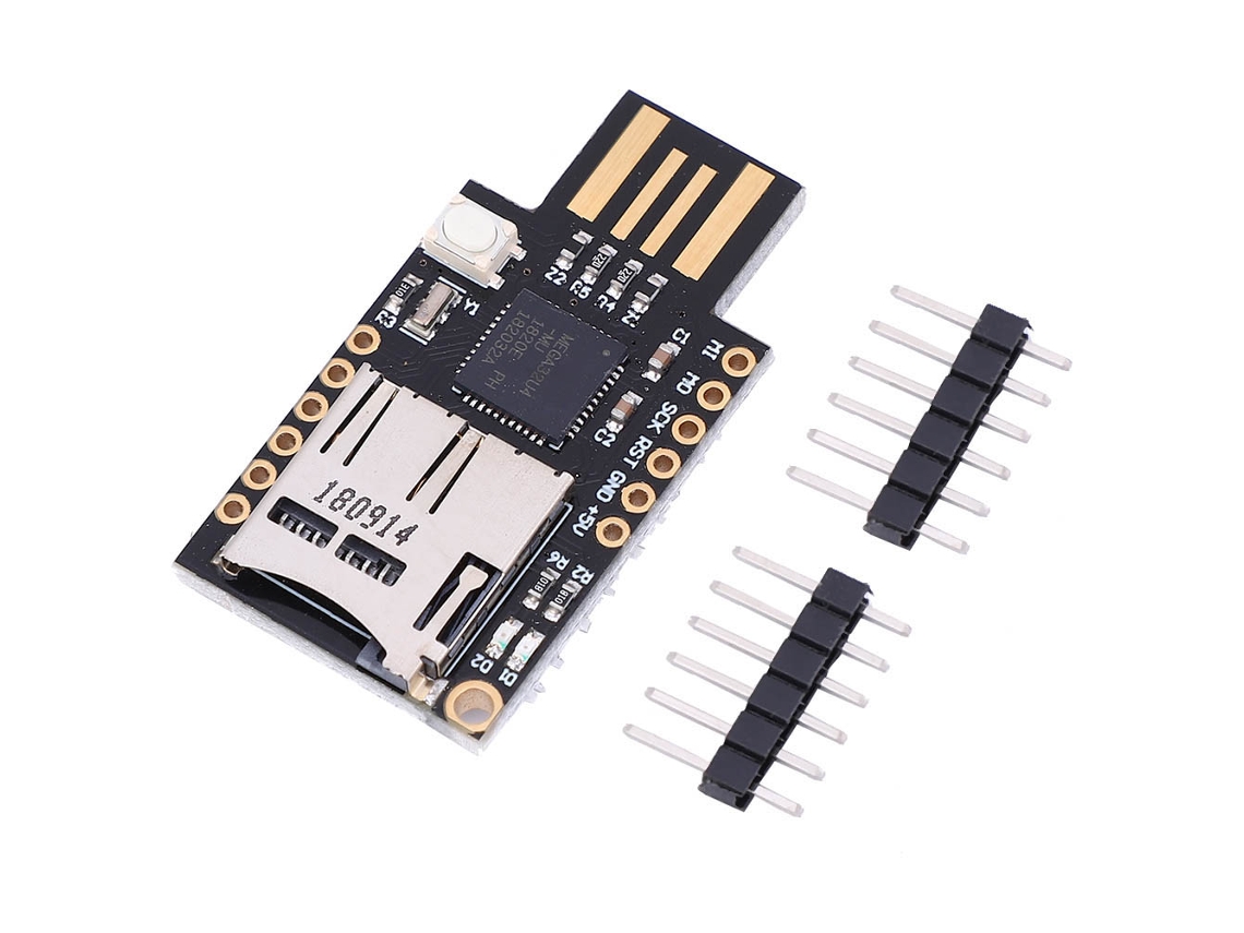 Teclado Virtual Negro Badusb Usb Tf Memory Atmega32u4 Cjmcu Con Tarjeta Sdhc Fat32
