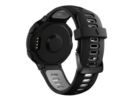 Correa de Silicona hebilla negra con barra de resorte 22mm para Garmin Forerunner 235/230/620/630/220/735/735XT - negro/gris