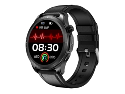 Smartwatch E420 con pantalla a color de 1,39'', correa de cuero, soporte para monitoreo/monitoreo de frecuencia cardíaca