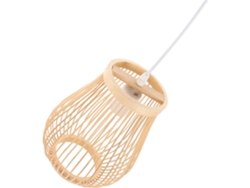 Lámpara Colgante De Bambú Tejido Con Base, Decorativa, 20x30 Cm, Iluminación Rústica Para Techo De Sala De Estar.