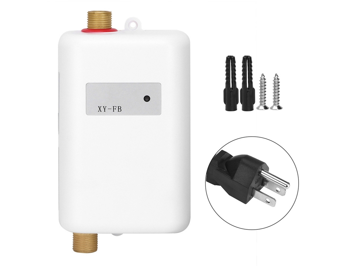 Calentador De Agua Instantáneo Sin Tanque, Mini Blanco, 3000 W, Para Baño, Cocina, Uso Frío Y Caliente.