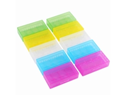 2026dn 10 Caixas de Armazenamento de Baterias Plásticas Transparentes Multifuncionais para 18650 18350 5 Cores