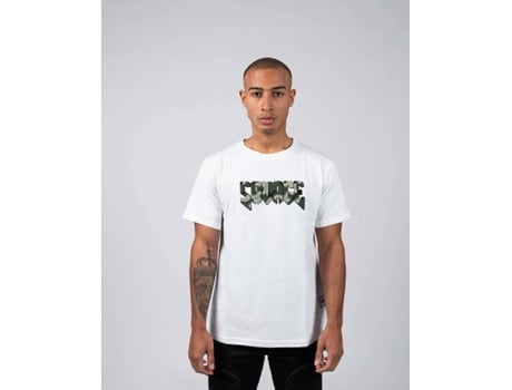 T-shirt Básica SAVAGE Crew Algodón Hombre (S - Blanco y Verde)