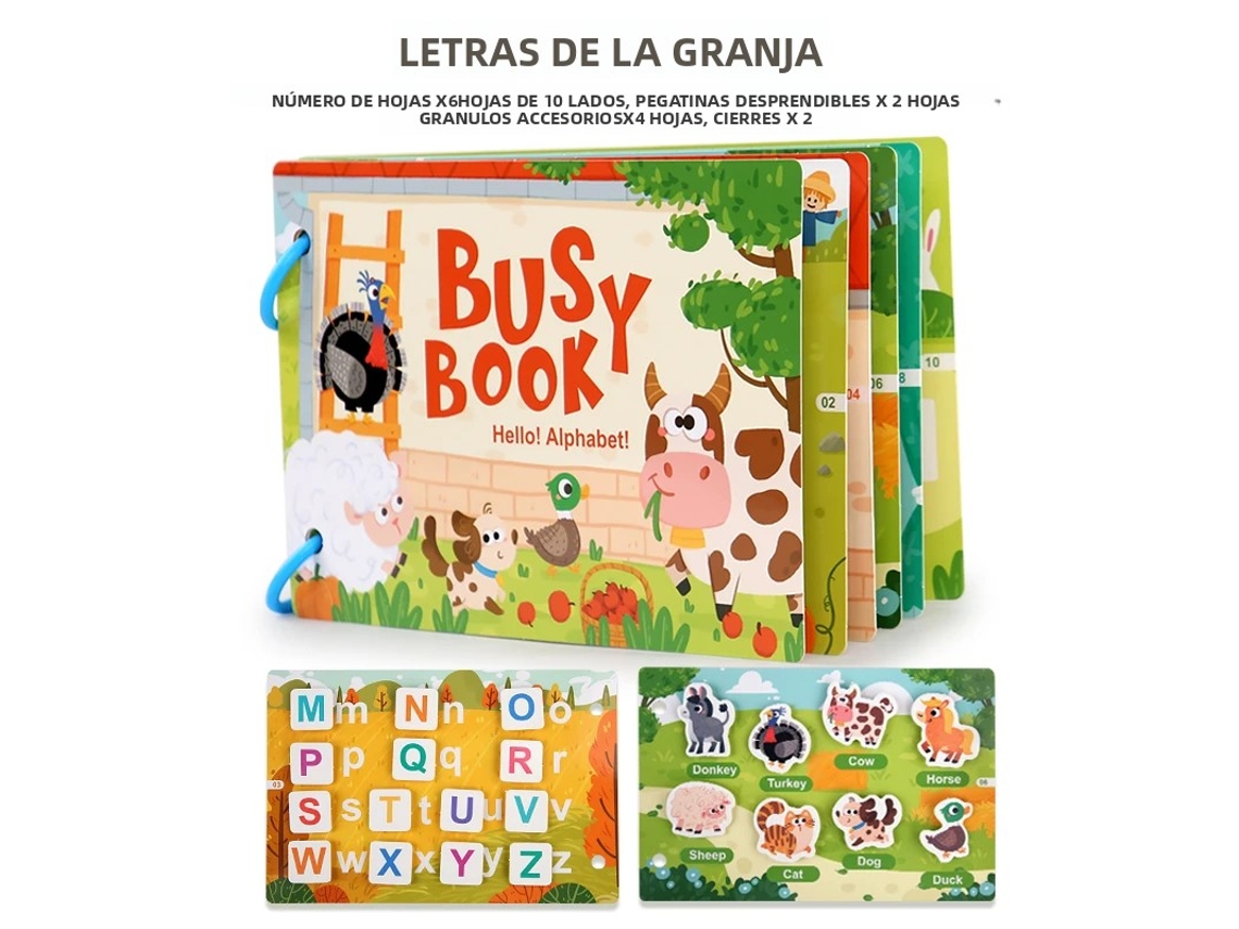 Libro de actividades para bebés, ideal para juegos educativos en la primera infancia, libro sensorial con pegatinas MDUG.