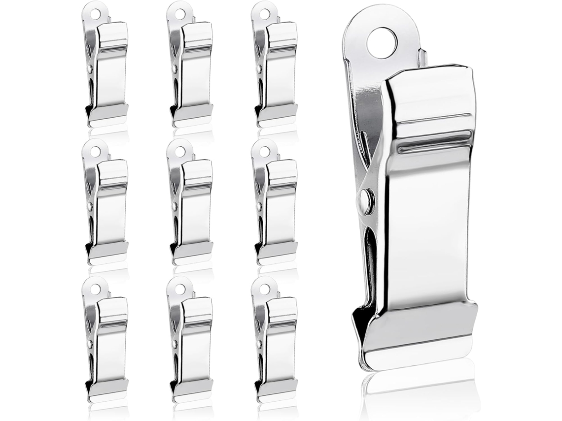 Juego de 10 abrazaderas de cortina de acero inoxidable con diseño de cocodrilo plateado para cortinas de ducha y toallas - Vayotoy