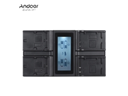 Cargador De Baterías Digital 4 Canales Lcd Para Canon Lp-e6 Lp-e6n Lp-e17 5diii 80d 70d Rebel T6i M5 M6
