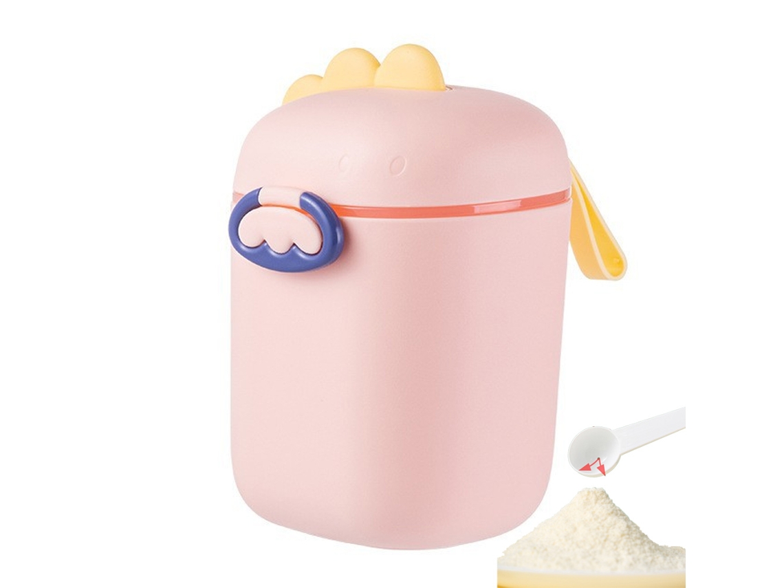 Dispensador de fórmula con cuchara, contenedor de leche en polvo con forma de dinosaurio, caja portátil para almacenar leche en polvo, para viajes