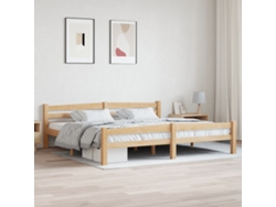 Estructura De Cama Sin Colchón Madera Maciza De Pino 200x200 Cm