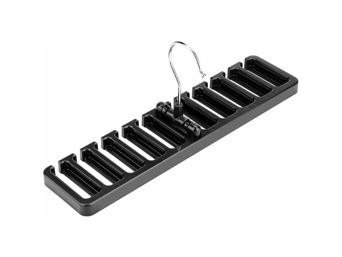 Porta chal con organizador de 10 compartimentos y clip para cinturón (negro)