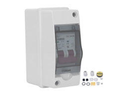 Disyuntor Miniatura Bipolar De Cc Con Aislamiento Impermeable Ip65 Para Sistemas Solares Fotovoltaicos De 1000 V Y 10 A.