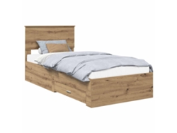 Maison Exclusive - Estructura De Cama Con Cabecera Roble Artesanal 90 X 200 Cm