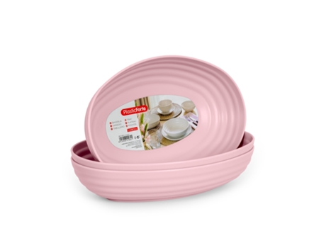 Juego de 3 Bandejas PLASTIC FORTE (Rosa -1L)