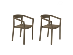 RESOL PEACH Set 2 Silla Con Brazos Interior Exterior Chocolate