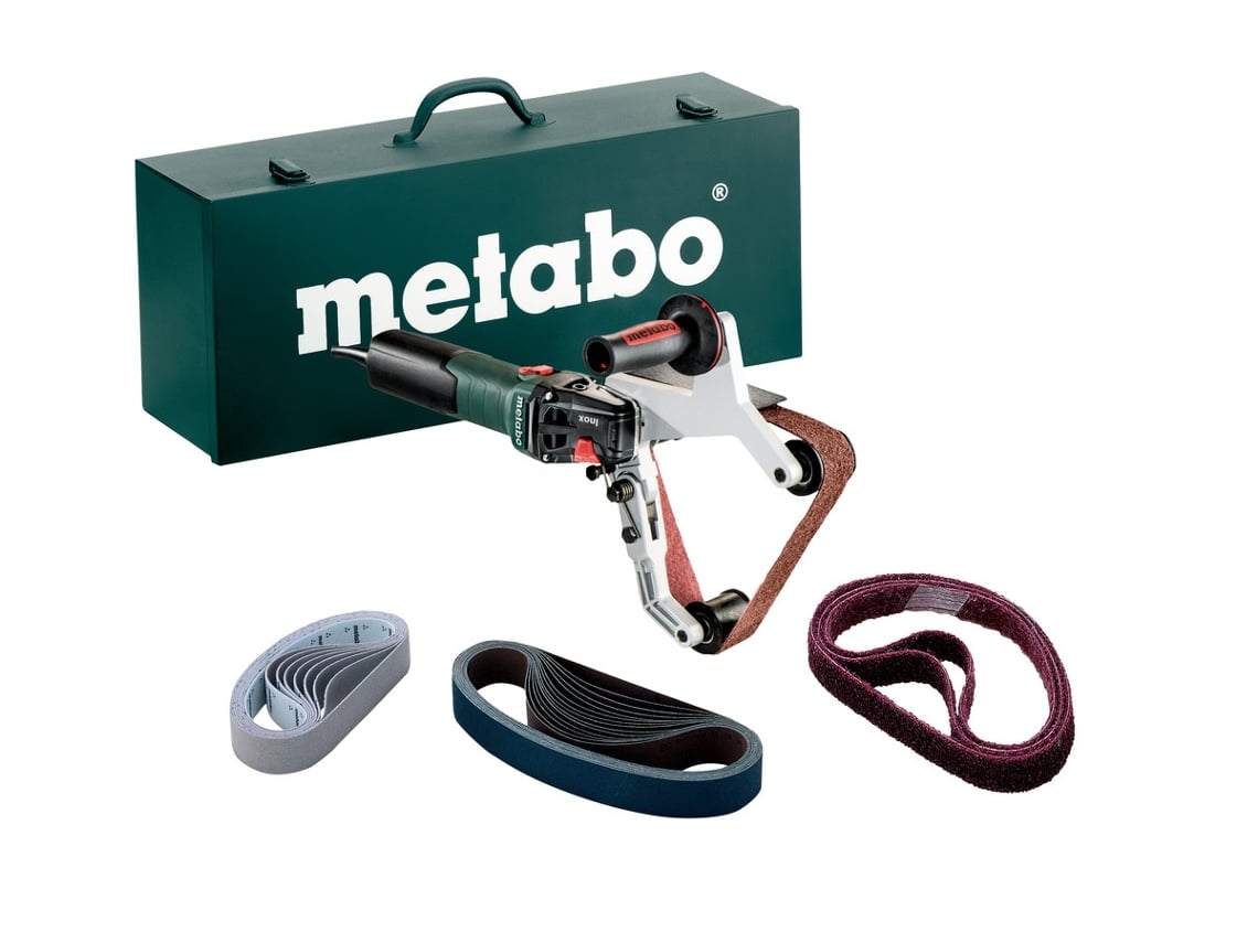 METABO RBE 15-180 Set Lijadoras de cinta para tubos/Caja de transporte de chapa de acero